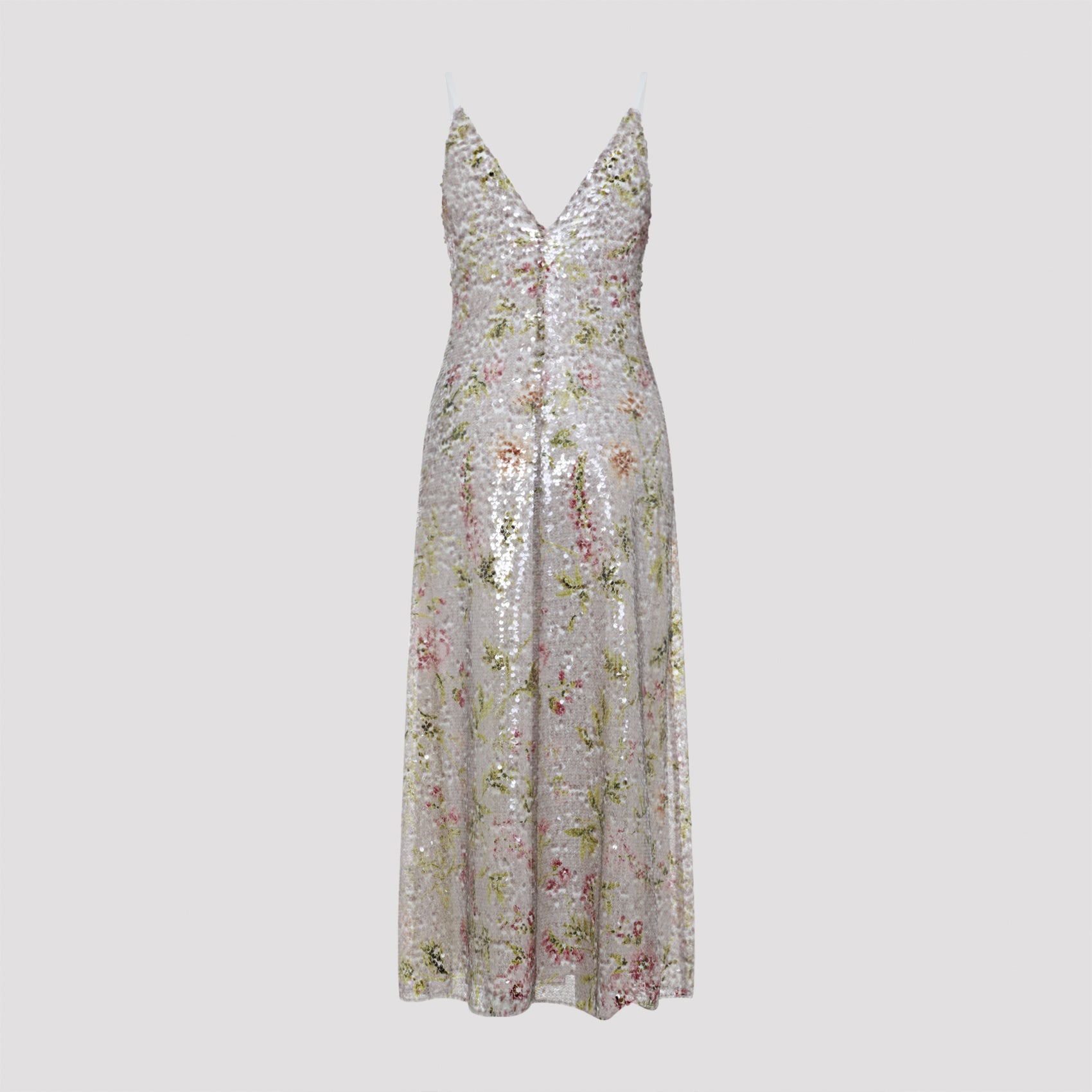 Paillettes Long Dress Multicolour Polyester