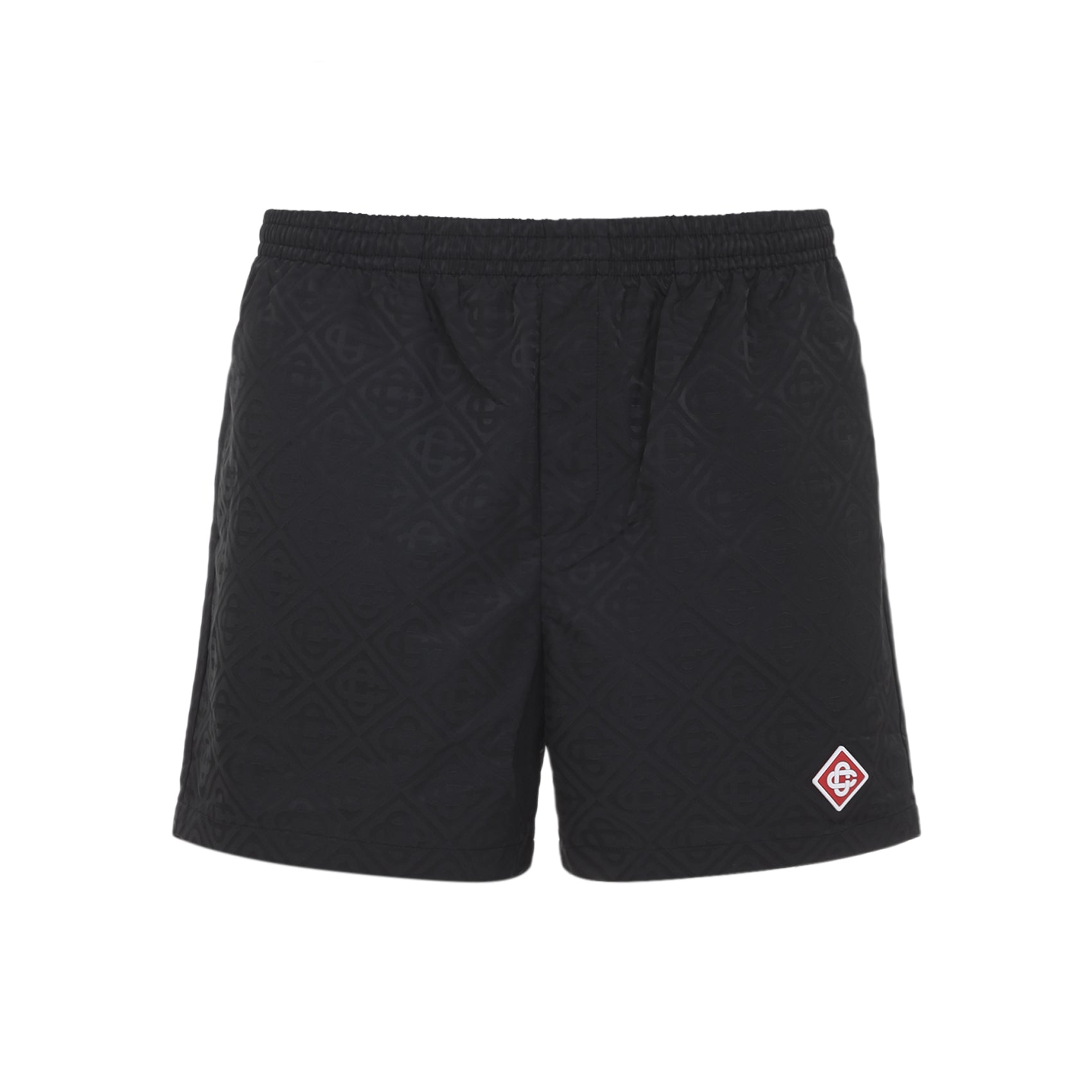 Jacquard Swim Shorts Black Polyester Swimwear