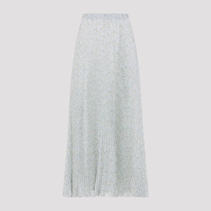 Ermanno Scervino Plisse Printed Midi Skirt