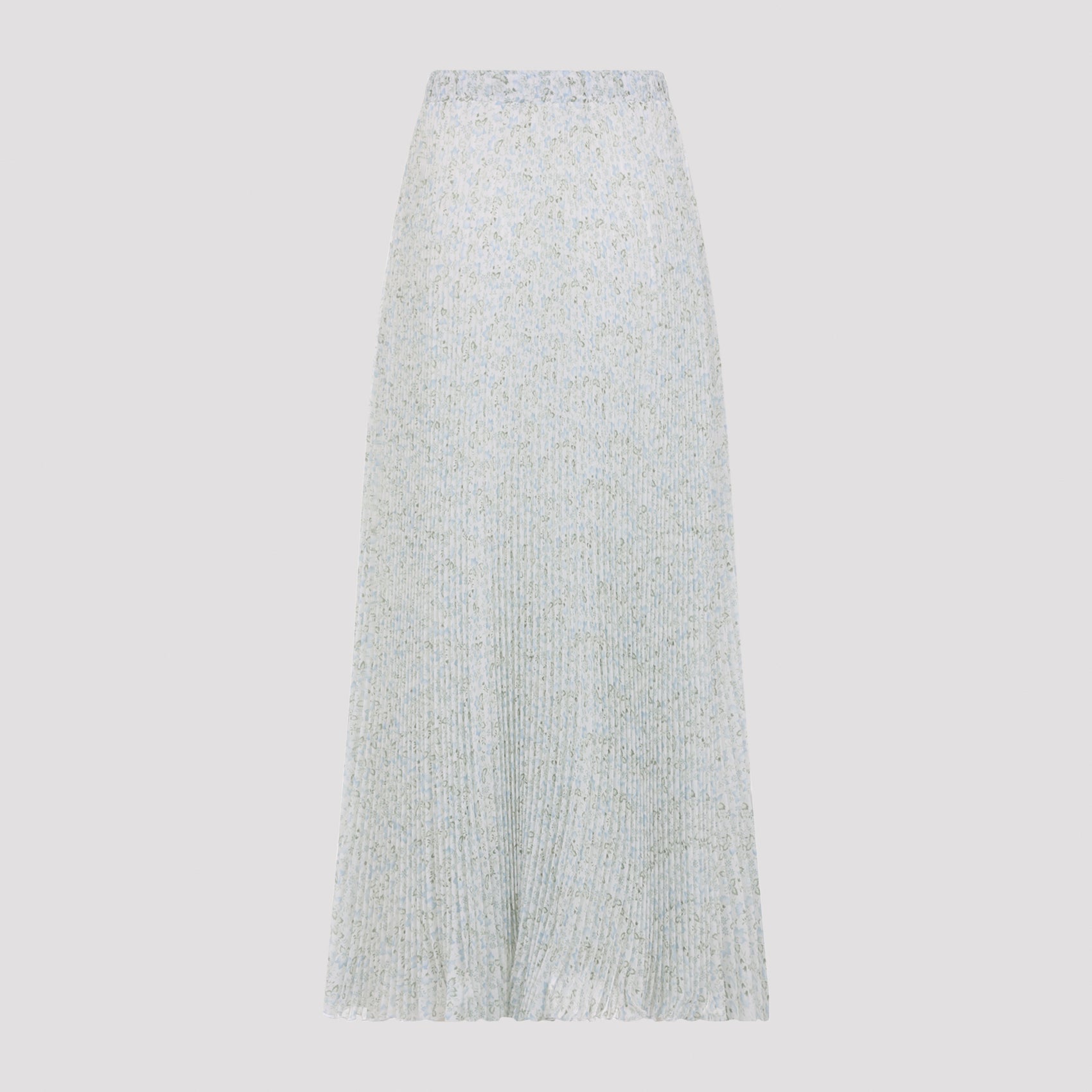 Plisse Printed Midi Skirt Multicolour Silk