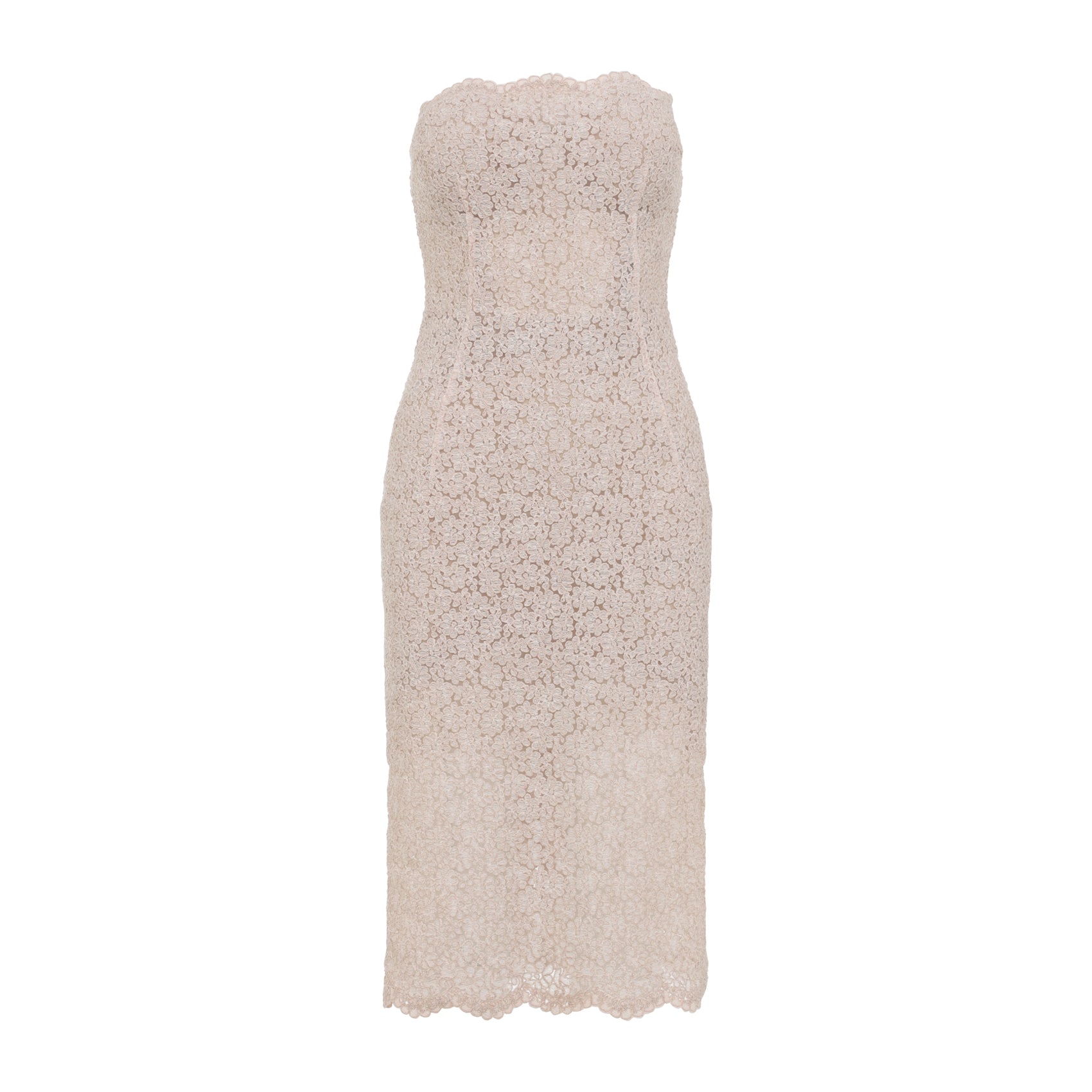 Lace Midi Dress Nude & Neutrals
