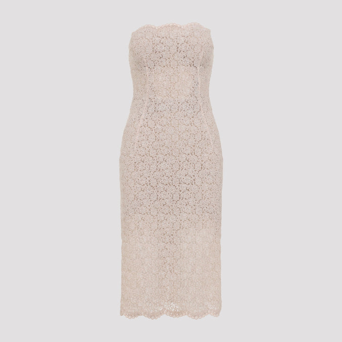 Ermanno Scervino Lace Midi Dress Cotton