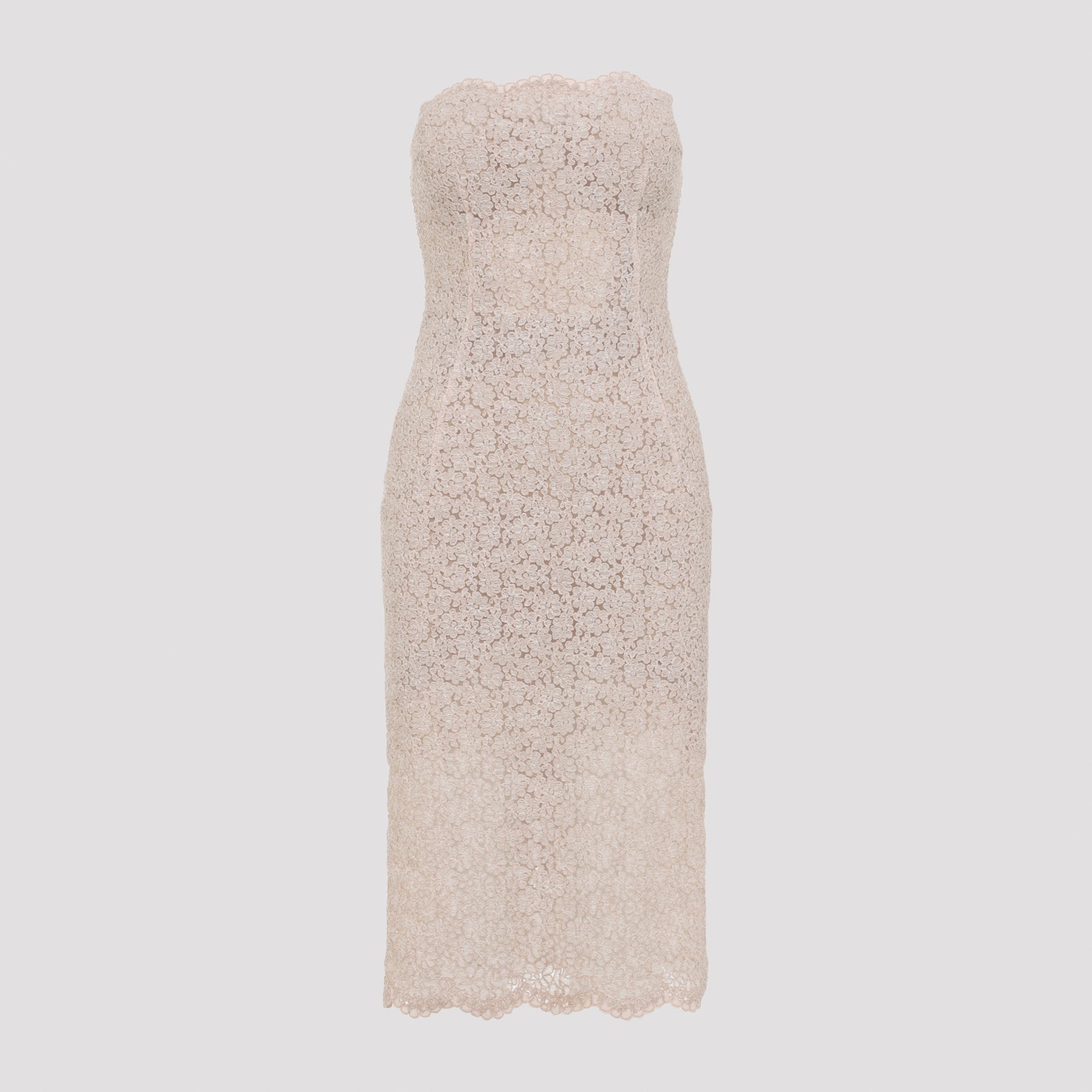 Lace Midi Dress Nude & Neutrals