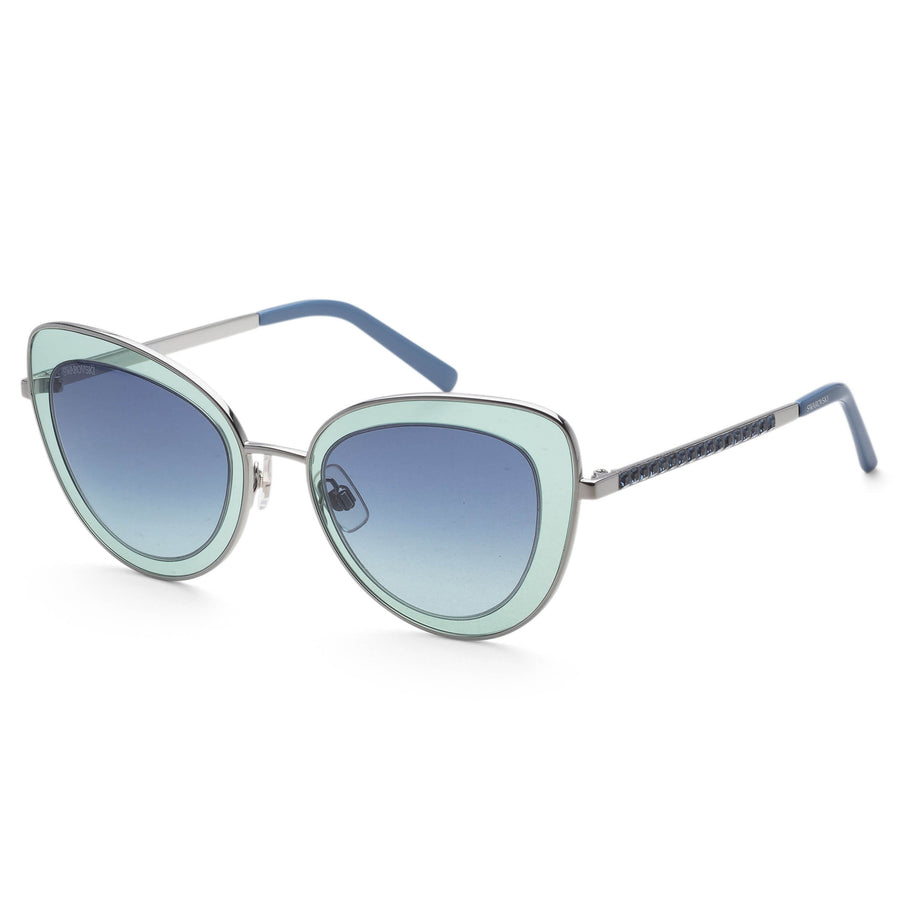 Preloved - Swarovski Womens 51 Mm Shiny Light Ruthenium Sunglasses Sk0144-5114w One Color