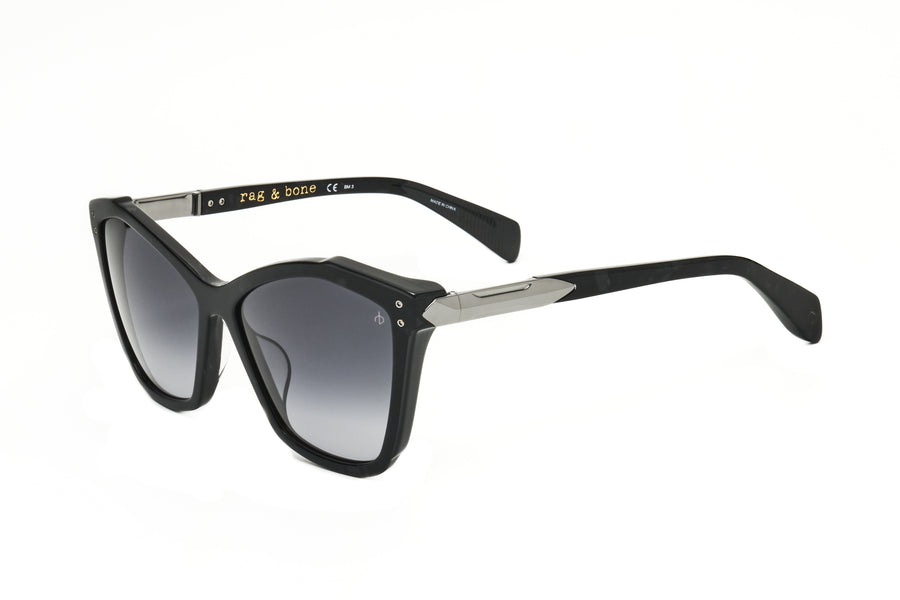 Preloved - Rag & Bone Womens 57mm Black Pearl Sunglasses Rnb1045-G-S-06fq-57 One Color