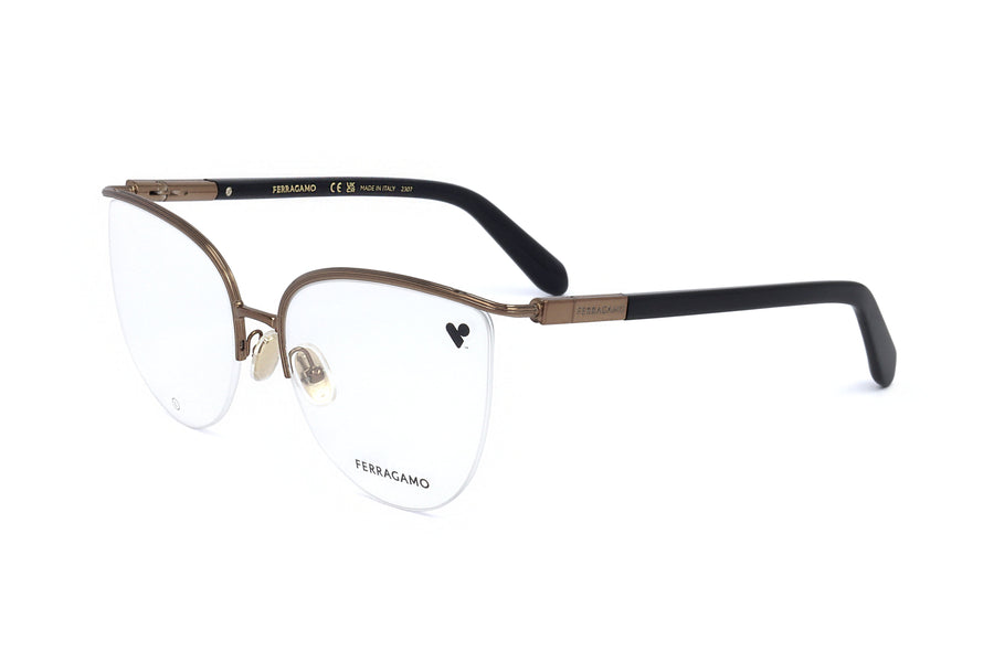 Preloved - Ferragamo Womens 56mm Amber Gold Eyeglasses Sf2227-730-56 One Color