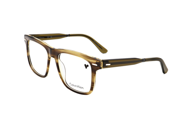 Preloved - Calvin Klein Mens 55mm Striped Olive Eyeglasses Ck22538-317-55 One Color