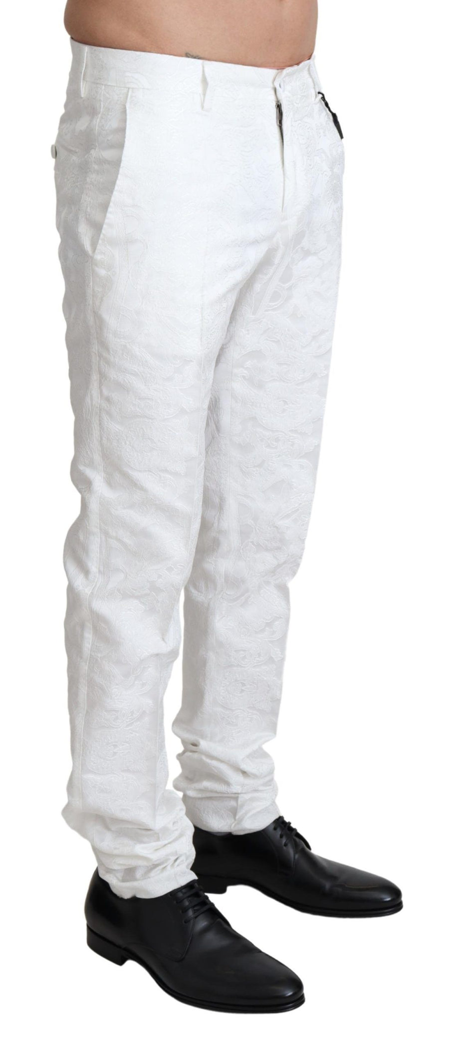 Dolce & Gabbana 61% Polyester trousers in white
