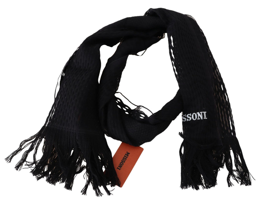 Missoni 80% Wool 20% Silk scarf in black