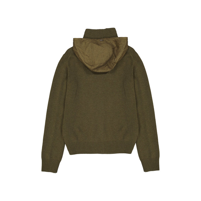 Herno Cashmere Zipped Sweater Green