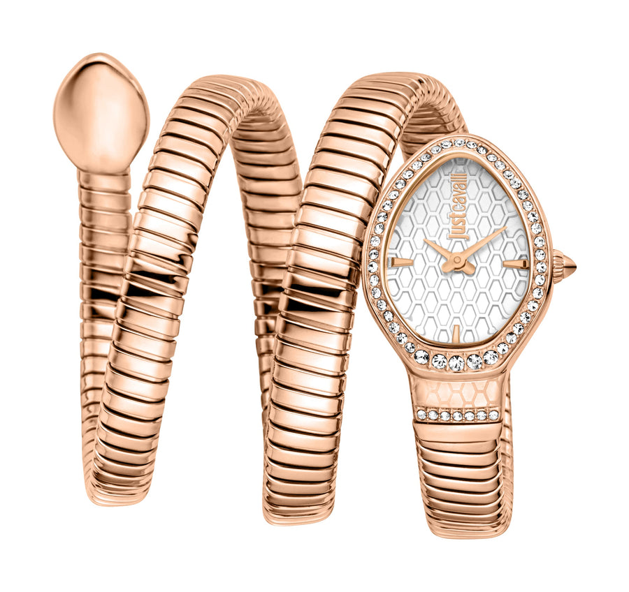 Preloved - Just Cavalli Womens Carezza 22mm Silver Quartz Watch Jc1l372m0045 One Color Watches