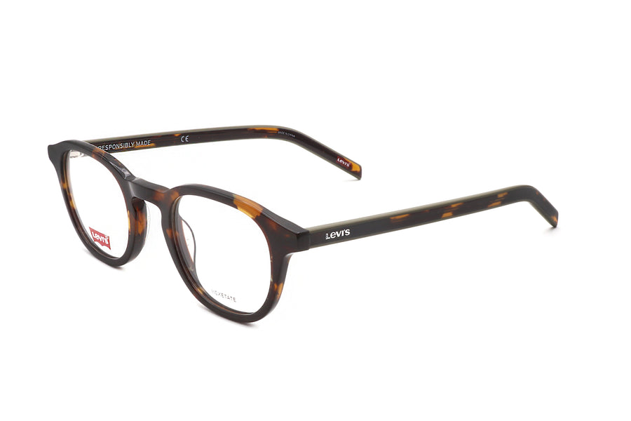 Preloved - Levis Mens Fashion 48mm Havana Eyeglasses Lv1029-0086-24 One Color