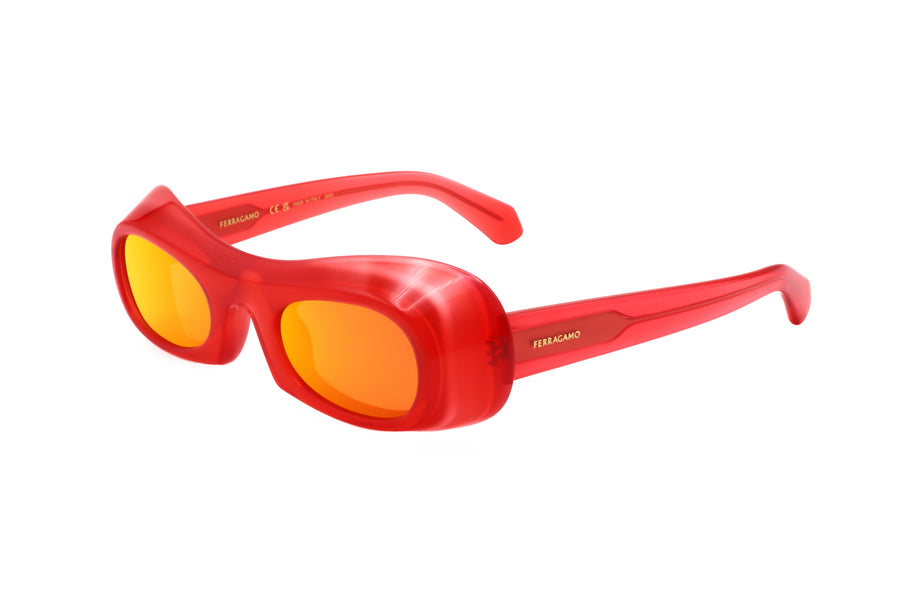 Preloved - Ferragamo Womens 51mm Transparent Red Sunglasses Sf2030s-616-51 One Color
