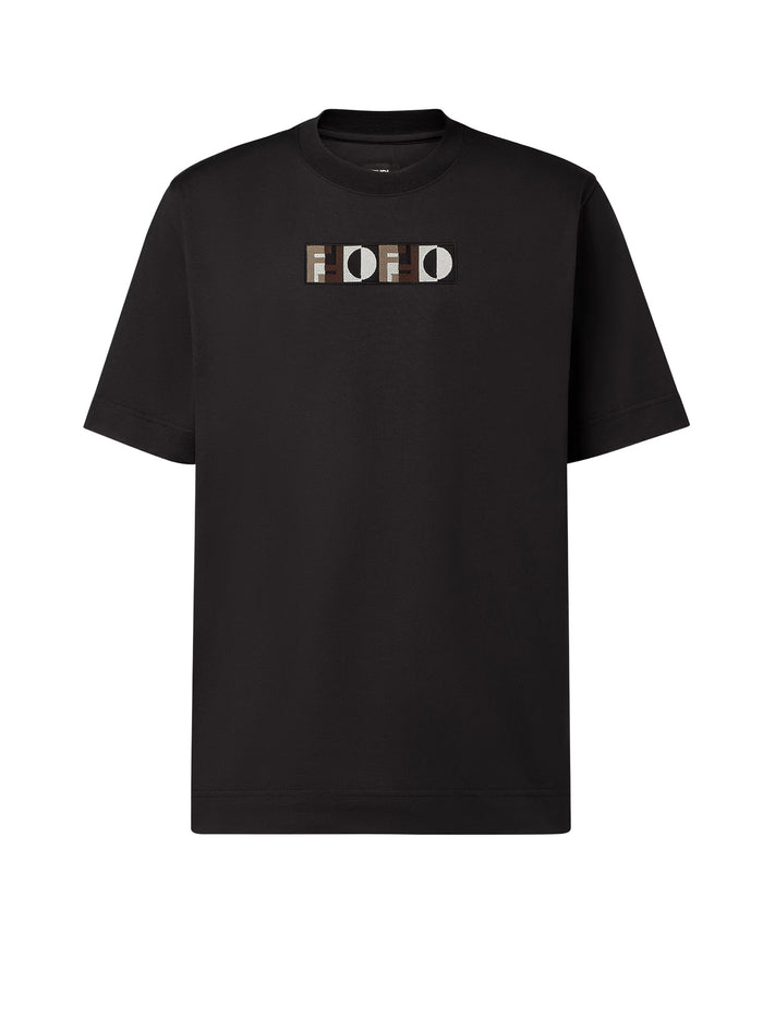 Fendi T-Shirts And Polos Black Cotone