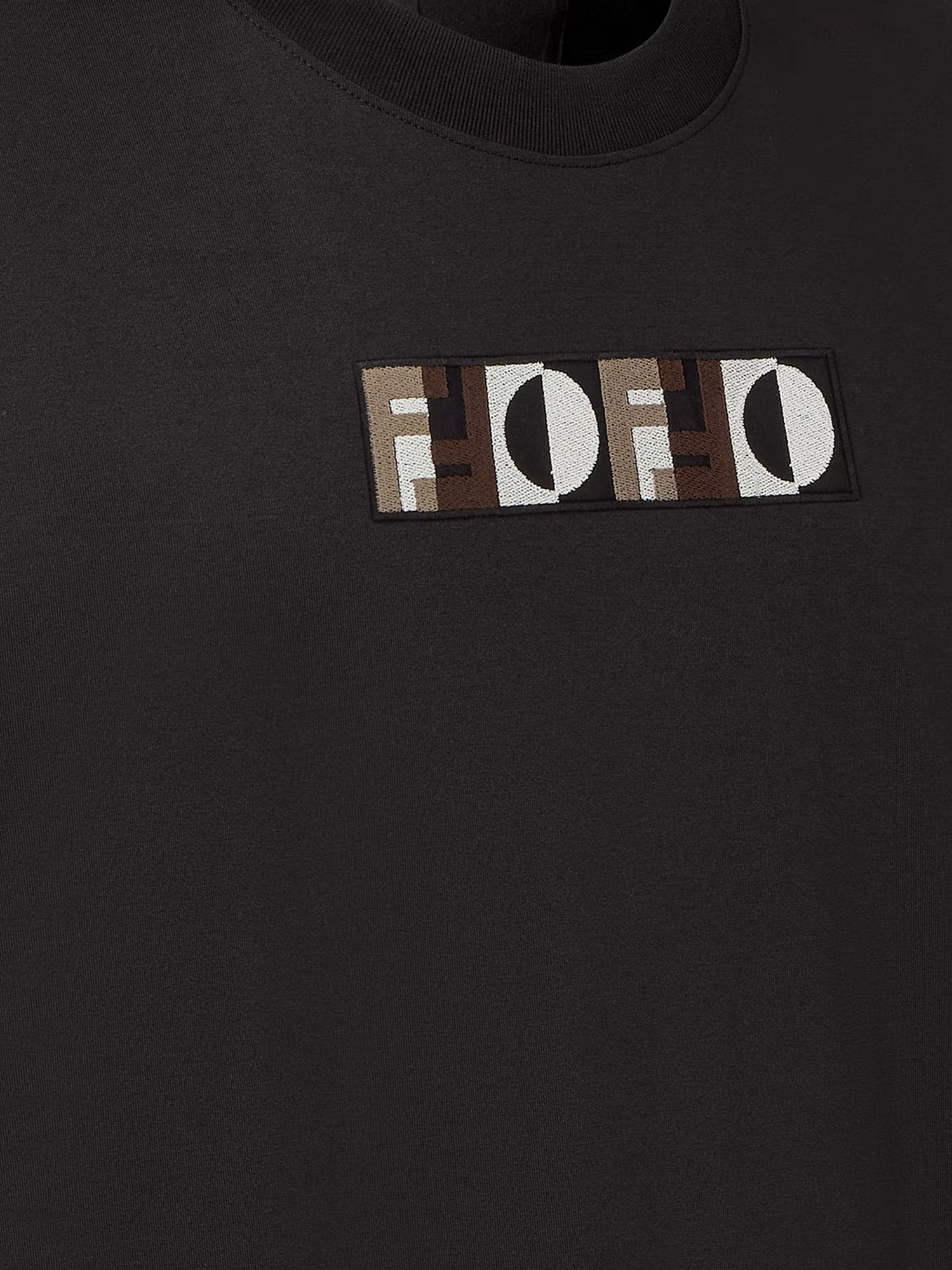 Fendi T-Shirts And Polos Black Cotone