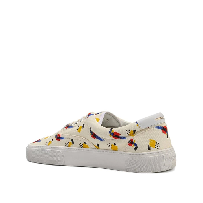Printed Canvas Sneakers White