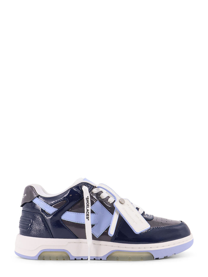 Off White Sneakers Grey Melange - Light Blue Pelle