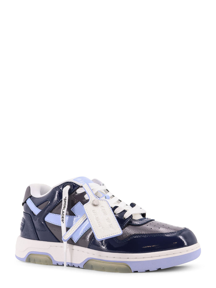 Off White Sneakers Grey Melange - Light Blue Pelle