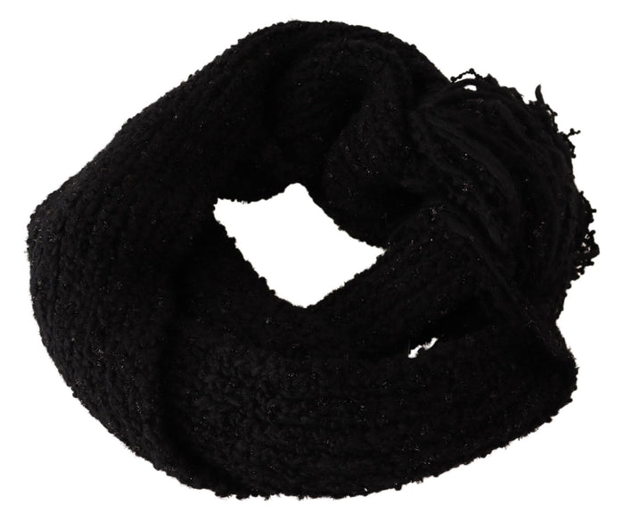 Dolce & Gabbana 45% Virgin Wool shawl in black — view 2
