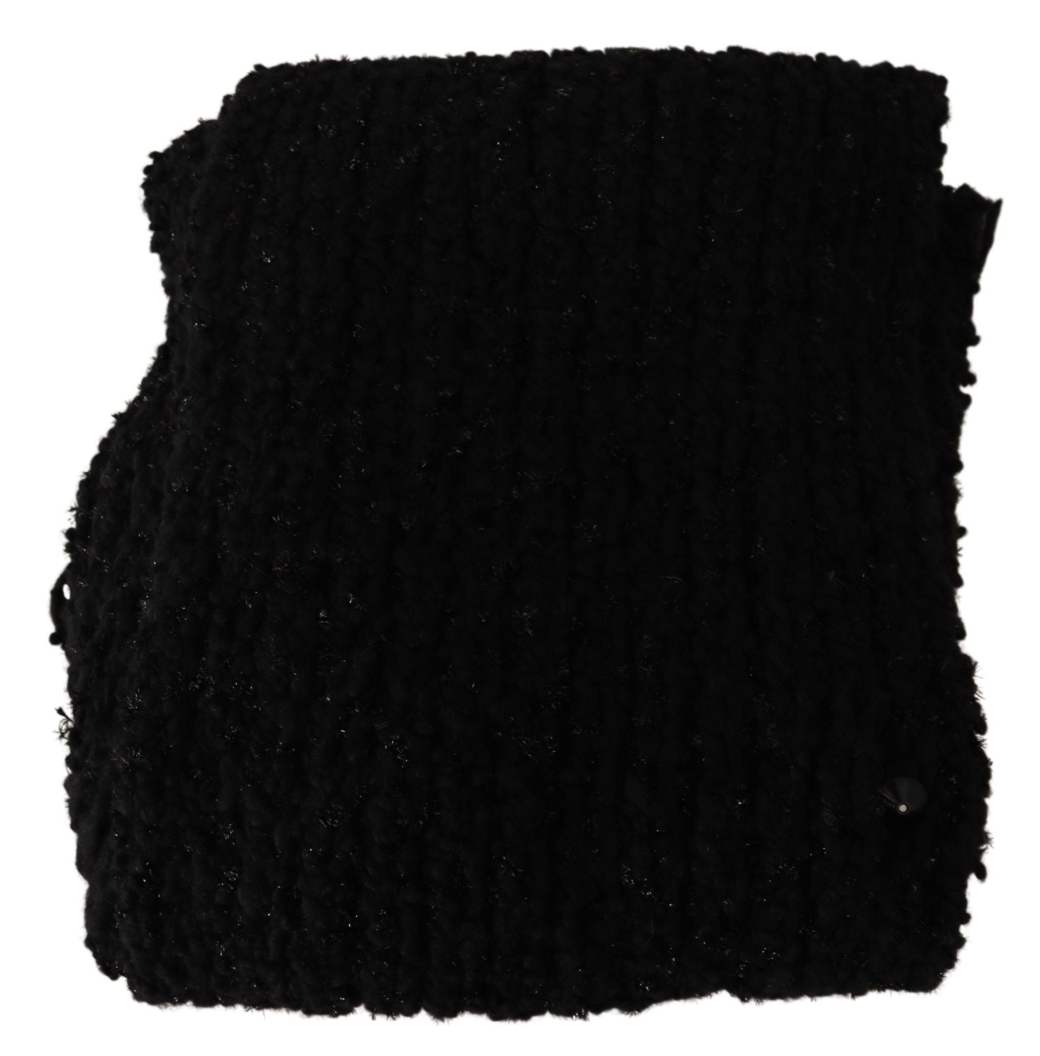 Dolce & Gabbana 45% Virgin Wool shawl in black — view 3