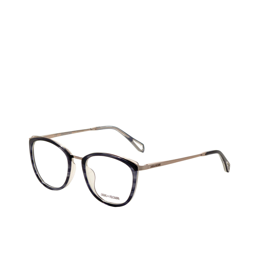 Preloved - Zadig & Voltaire Womens 52 Mm Striped Bicolor Blue Eyeglasses Vzv313-5206b7 One Color