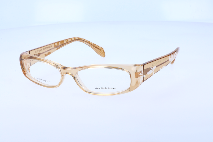 Preloved - Alexander Mcqueen Womens 53mm Transparent Yellow Eyeglasses Amq-4150-Ham-53 One Color