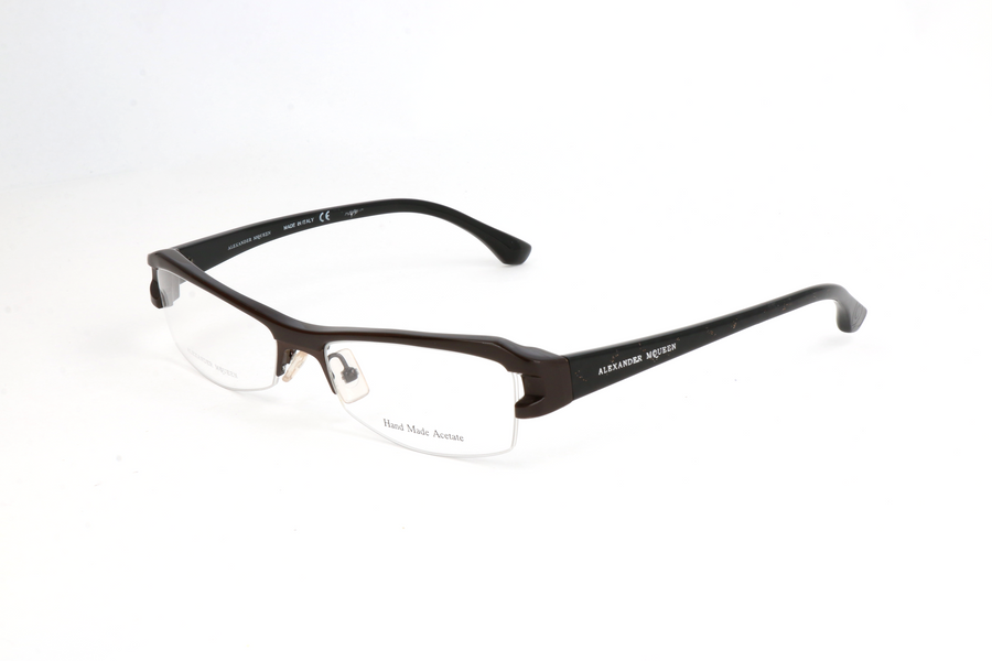 Preloved - Alexander Mcqueen Unisex 53mm Dark Brown Eyeglasses Amq-5016j-Rzg-53 One Color