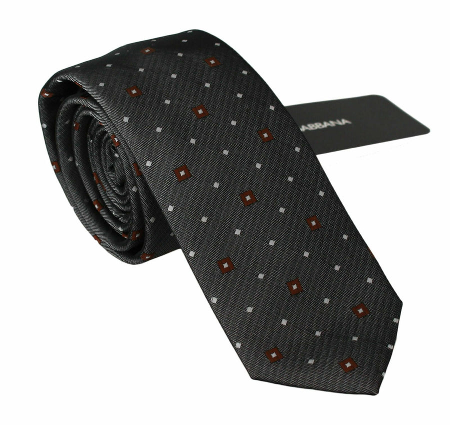 Dolce & Gabbana 43% Polyester necktie in gray