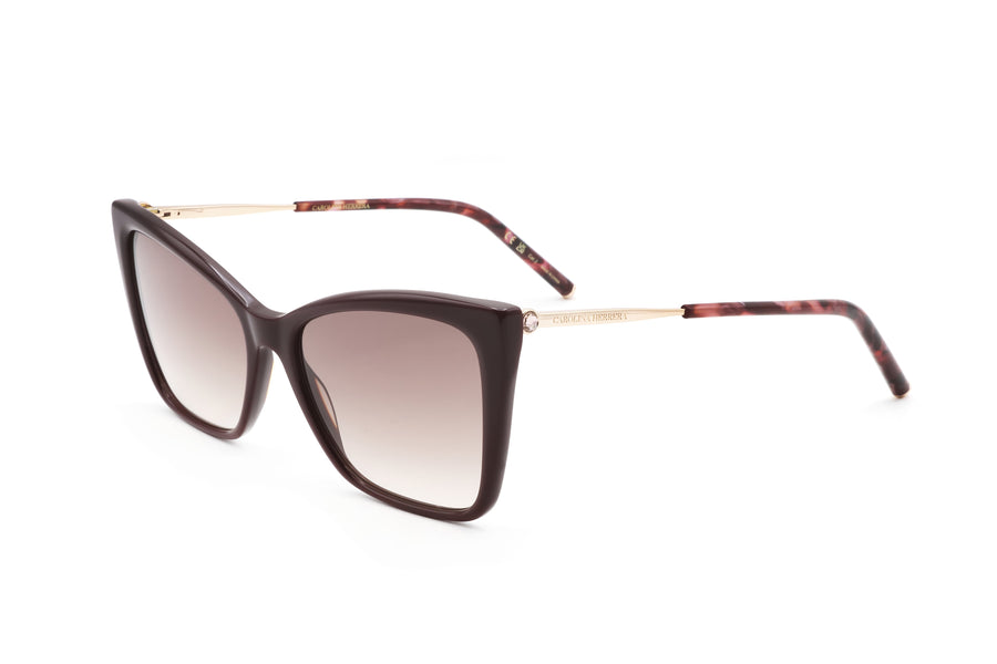Preloved - Carolina Herrera Womens 57 Mm Burgundy Gold Sunglasses Her0180s-06k3-Ha One Color