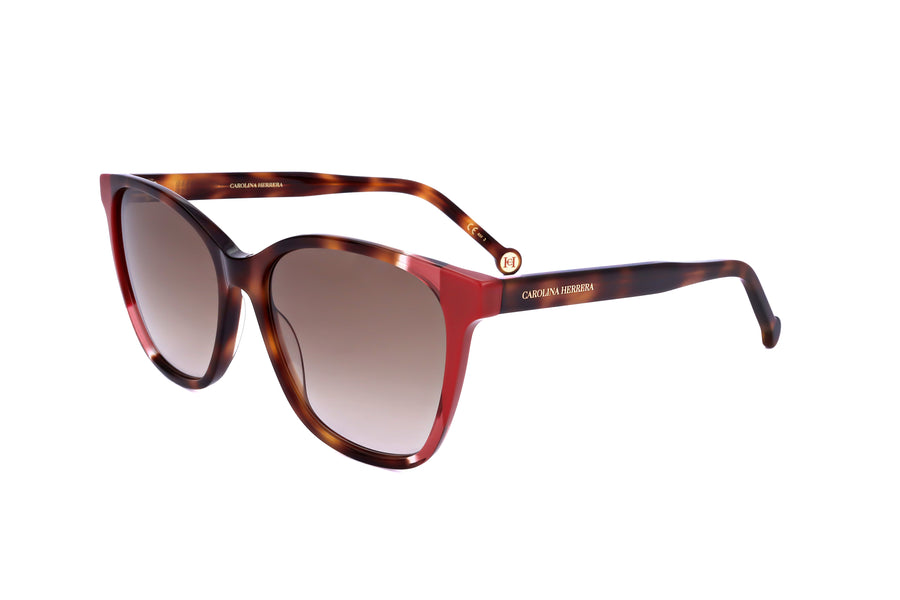 Preloved - Carolina Herrera Womens 57 Mm Havana Red Sunglasses Ch0061-S-O63-57 One Color