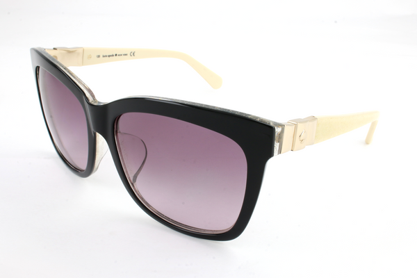 Preloved - Kate Spade Womens 56mm Black Glitter Ivory Sunglasses Dagmar-F-S-Ila-56 One Color