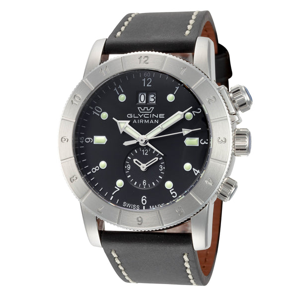 Preloved - Glycine Mens Airman Gmt Quartz 42mm Watch Gl0150 One Color Watches