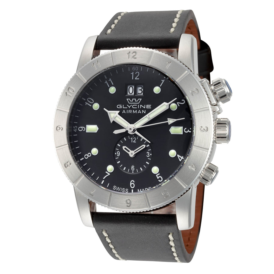 Preloved - Glycine Mens Airman Gmt Quartz 42mm Watch Gl0150 One Color Watches