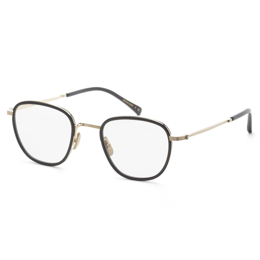 Preloved - Garrett Leight Unisex Griffith Ii C 46mm Black White Gold Eyeglasses Ml3025 One Color