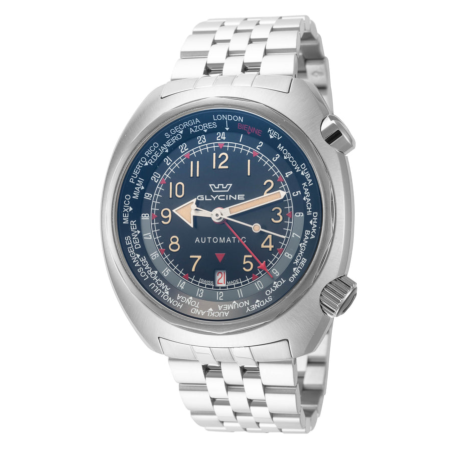 Preloved - Glycine Mens Airman Sst Gmt 43mm Automatic Watch Gl0311 One Color Watches