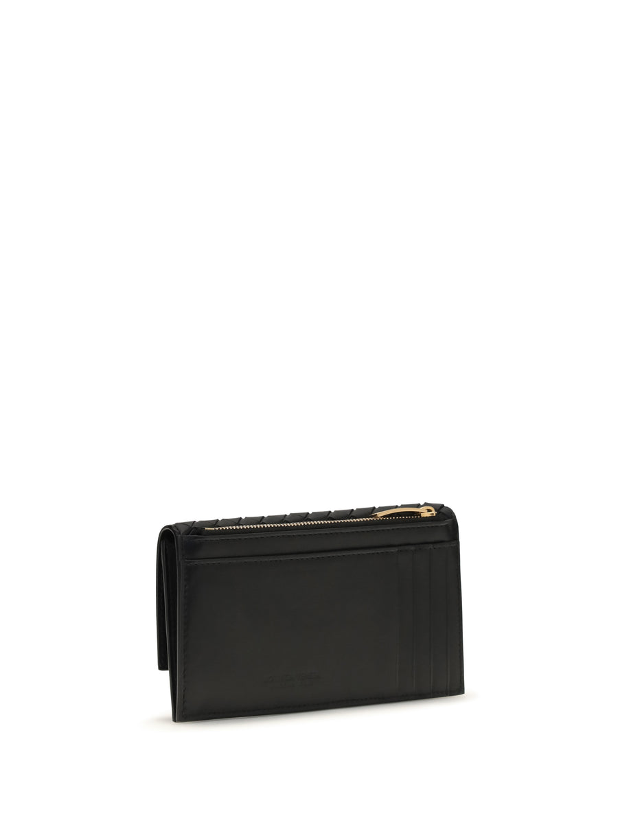 Bifold Wallet Intrecciato Black-Gold Black/gold Lamb Leather & Purses