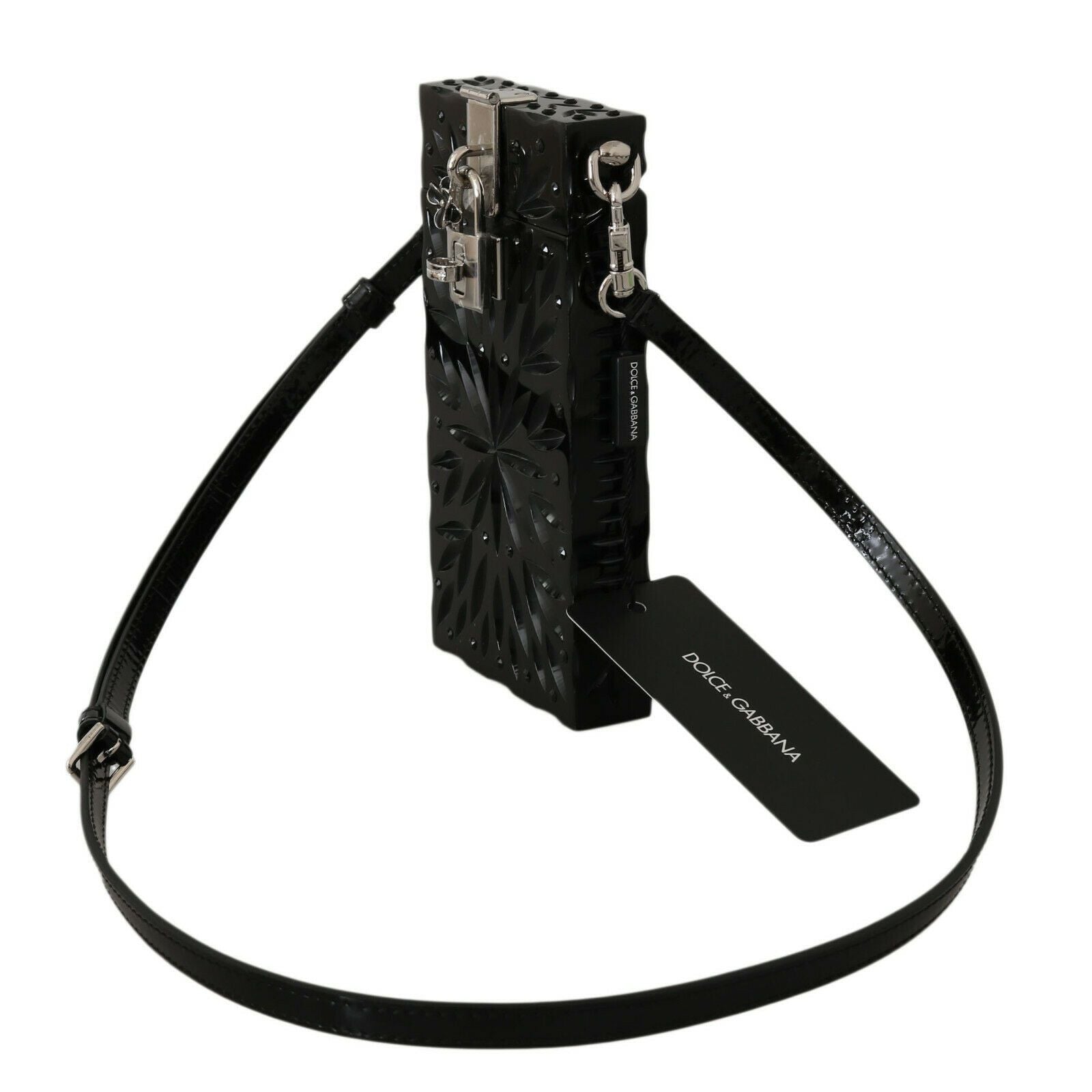 Black Crystal Plexiglass Cross Cigarette Case Holder Accessory