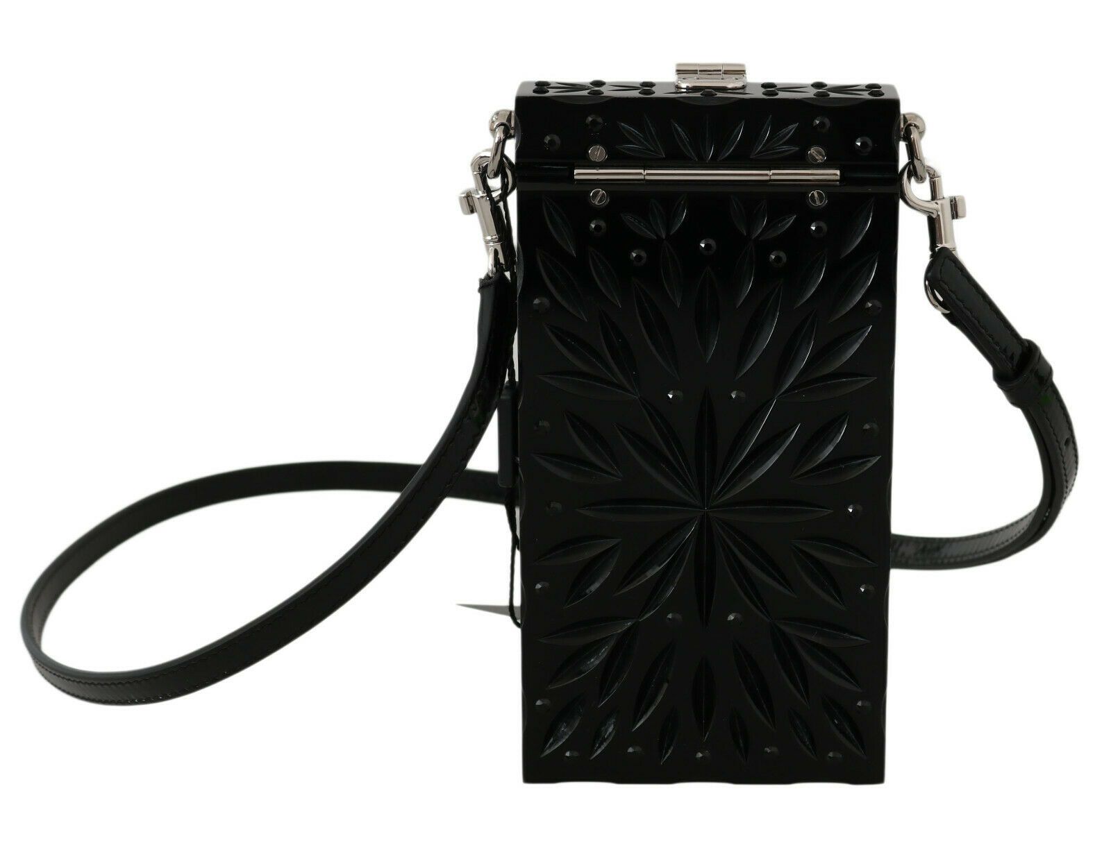 Black Crystal Plexiglass Cross Cigarette Case Holder Accessory