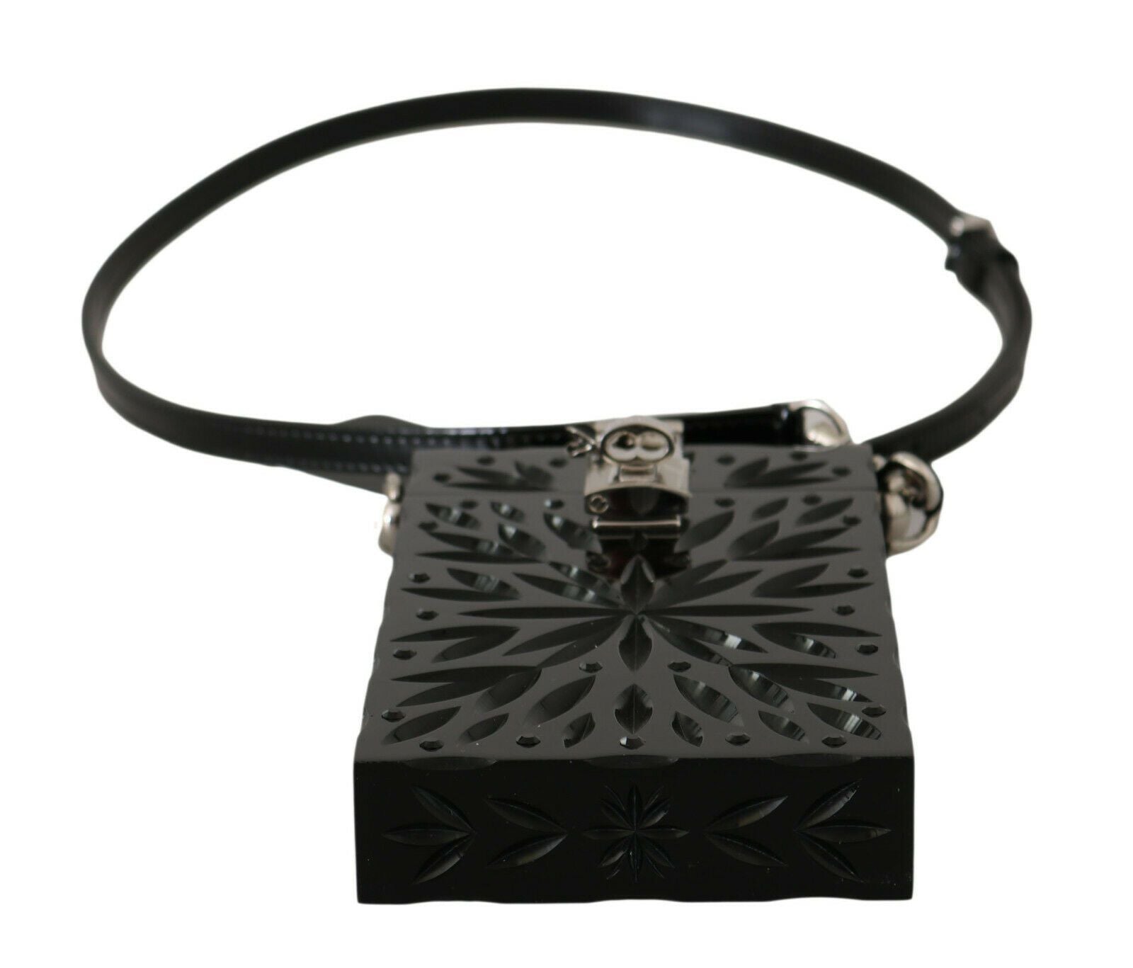 Black Crystal Plexiglass Cross Cigarette Case Holder Accessory