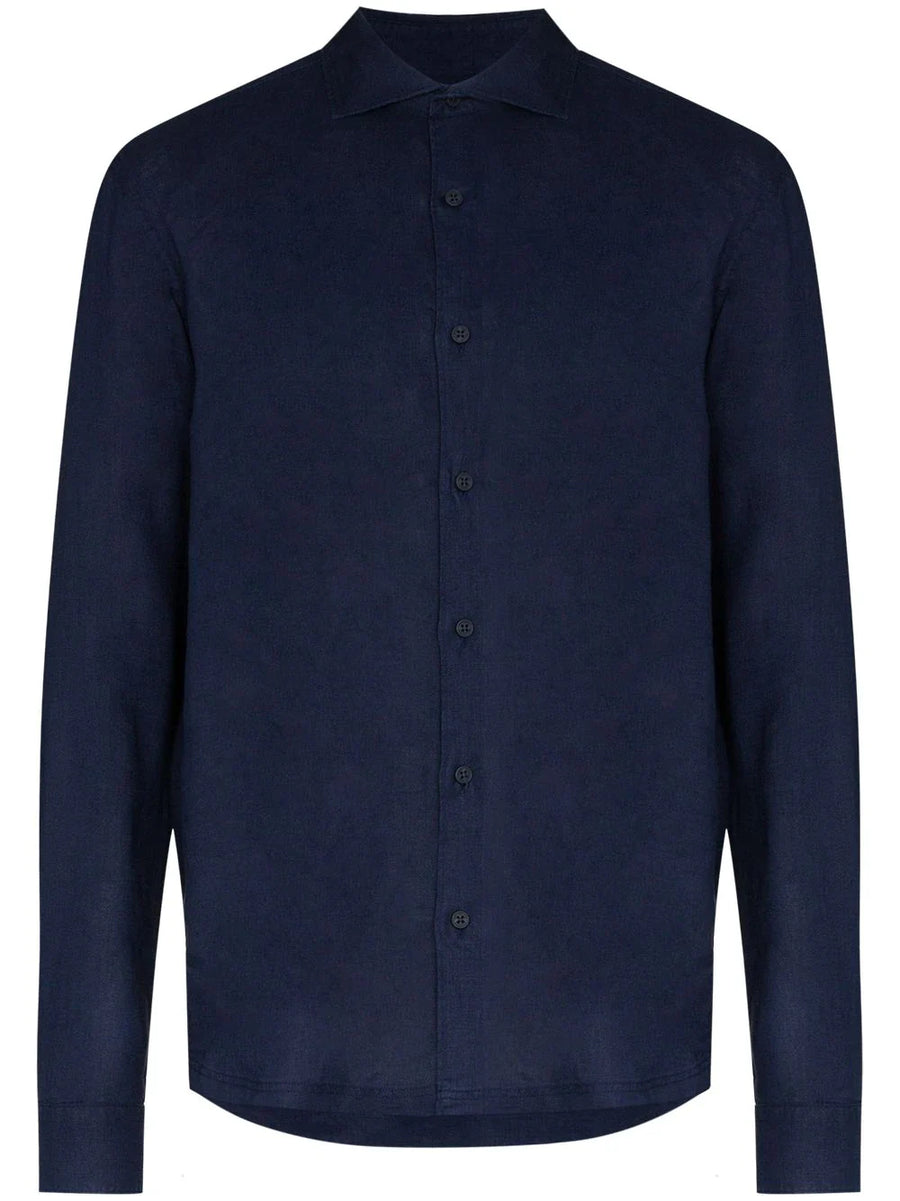 Orlebar Brown Linen/Flax 100% shirt in navy