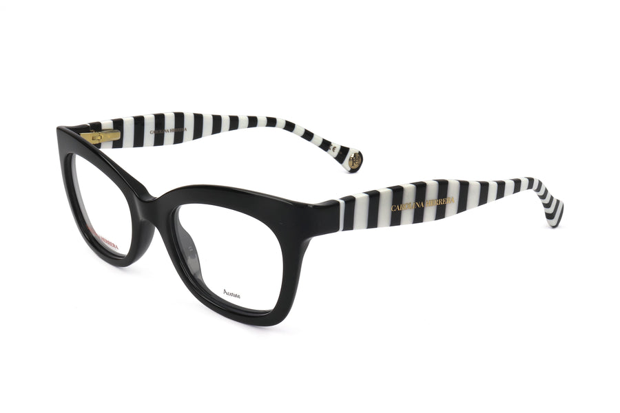 Preloved - Carolina Herrera Womens 50 Mm Black White Eyeglasses Her0089-080s-20 One Color