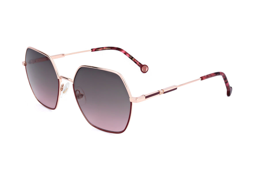 Preloved - Carolina Herrera Womens 55mm Gold Burgundy Sunglasses Her0183-S-Noa-55 One Color