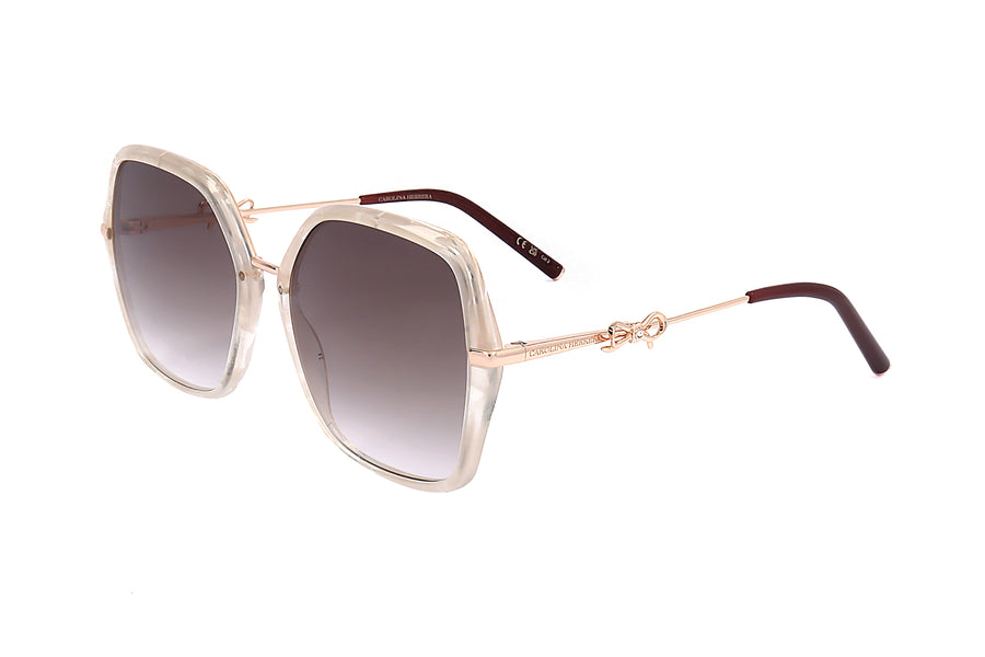 Preloved - Carolina Herrera Womens 57mm White Marble Sunglasses Her0217-S-Yna-57 One Color
