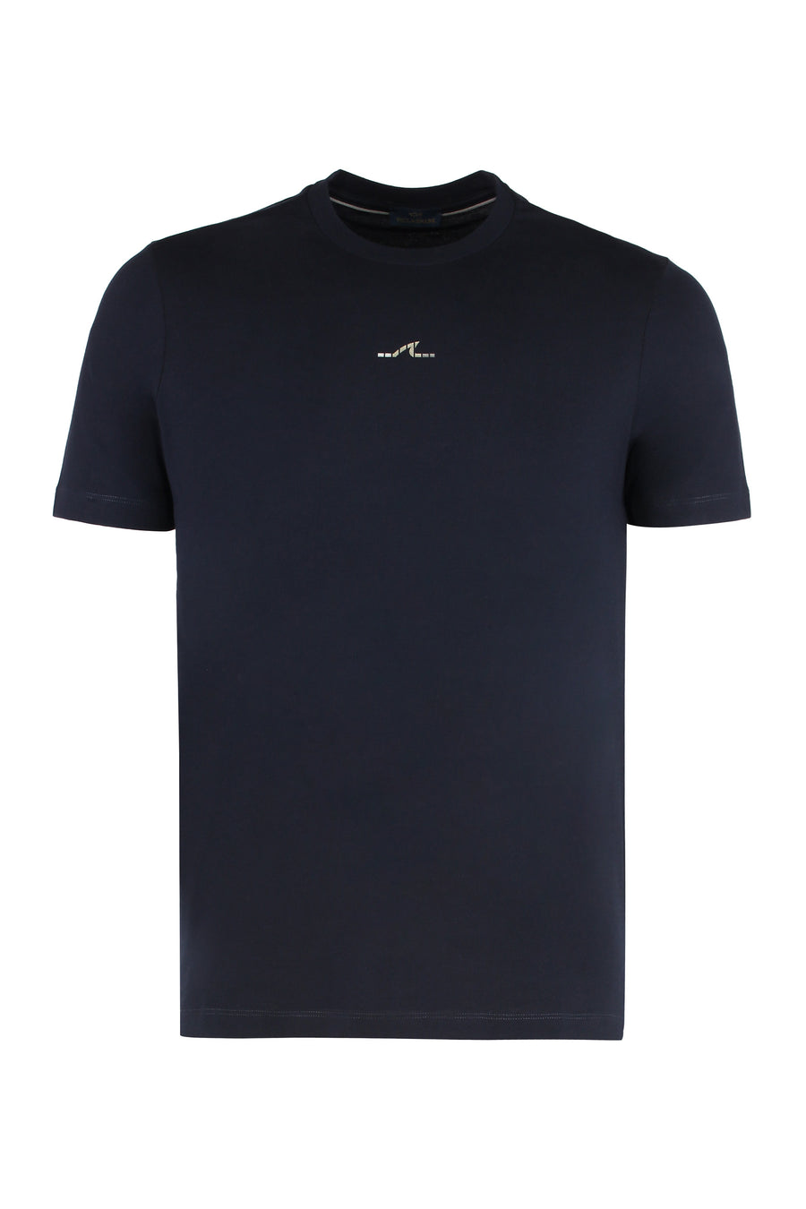 Cotton Crew Neck T-Shirt With Print Blue T-shirts