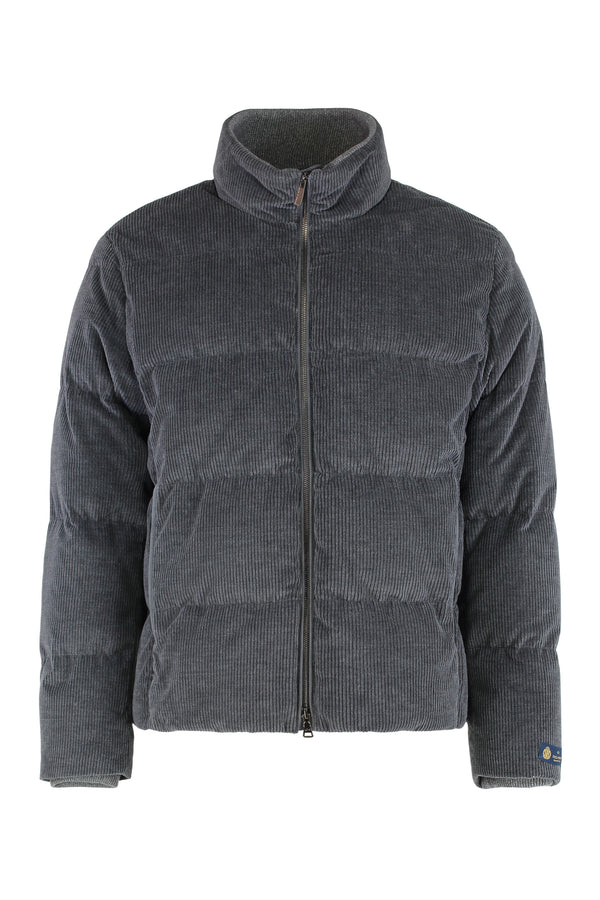 Ultralight Down Jacket Cashmere And Cotton Grey Padded &