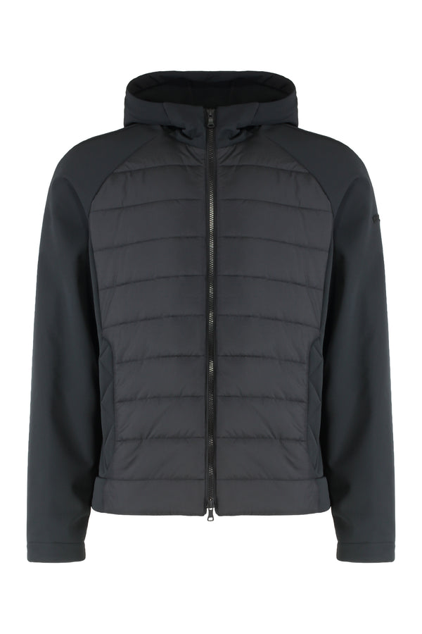 Technical Hooded Waterproof Jacket Black Shell: Polyester Raincoats