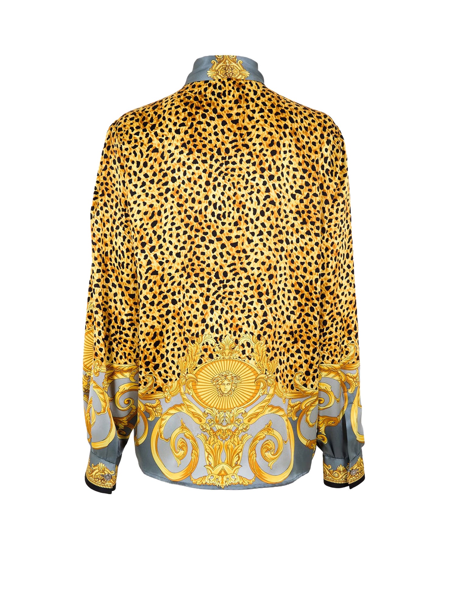 Versace Shirts Light Grey+elephant Grey Seta
