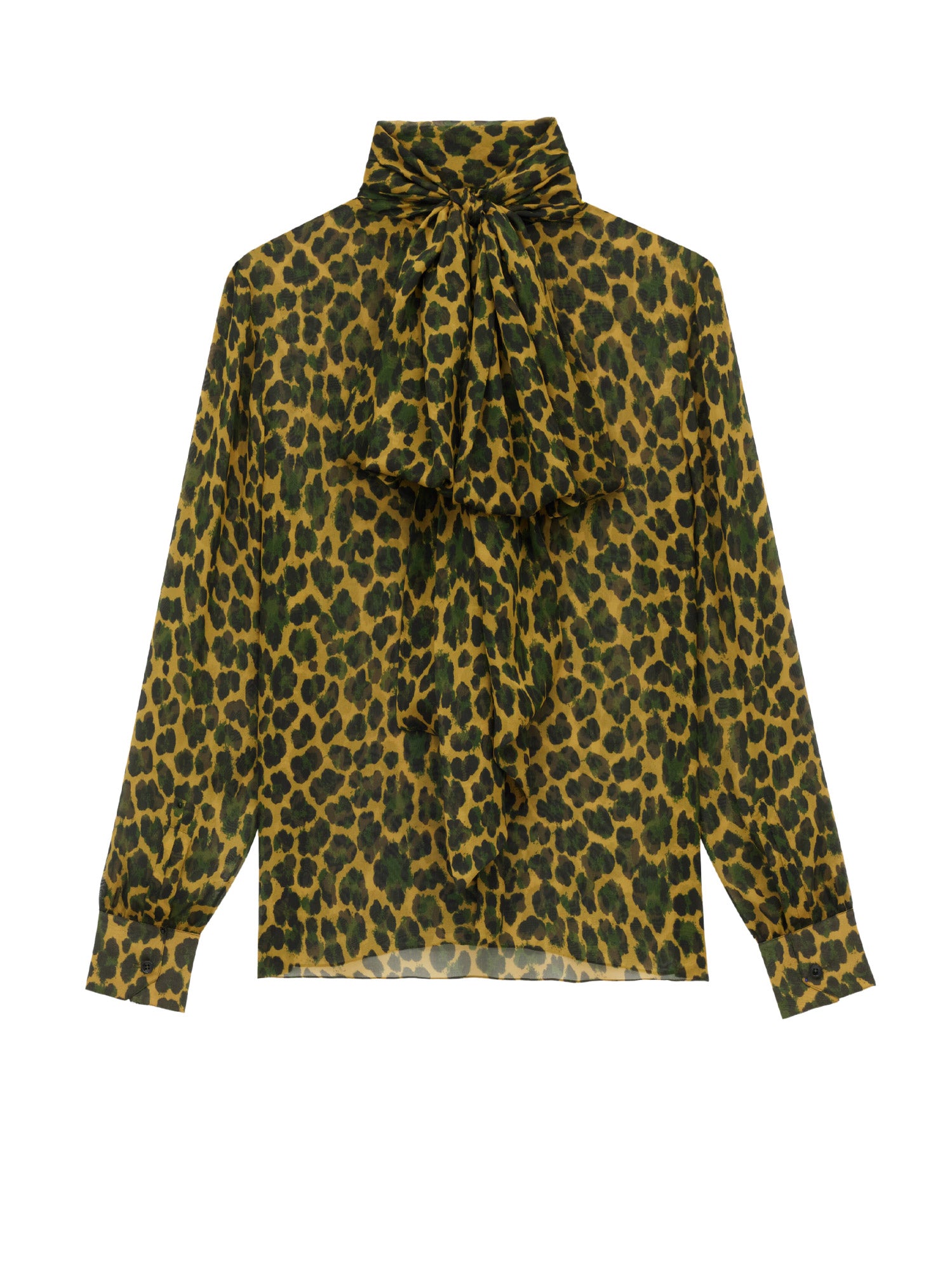 Saint Laurent Shirts Ocre/vert Seta