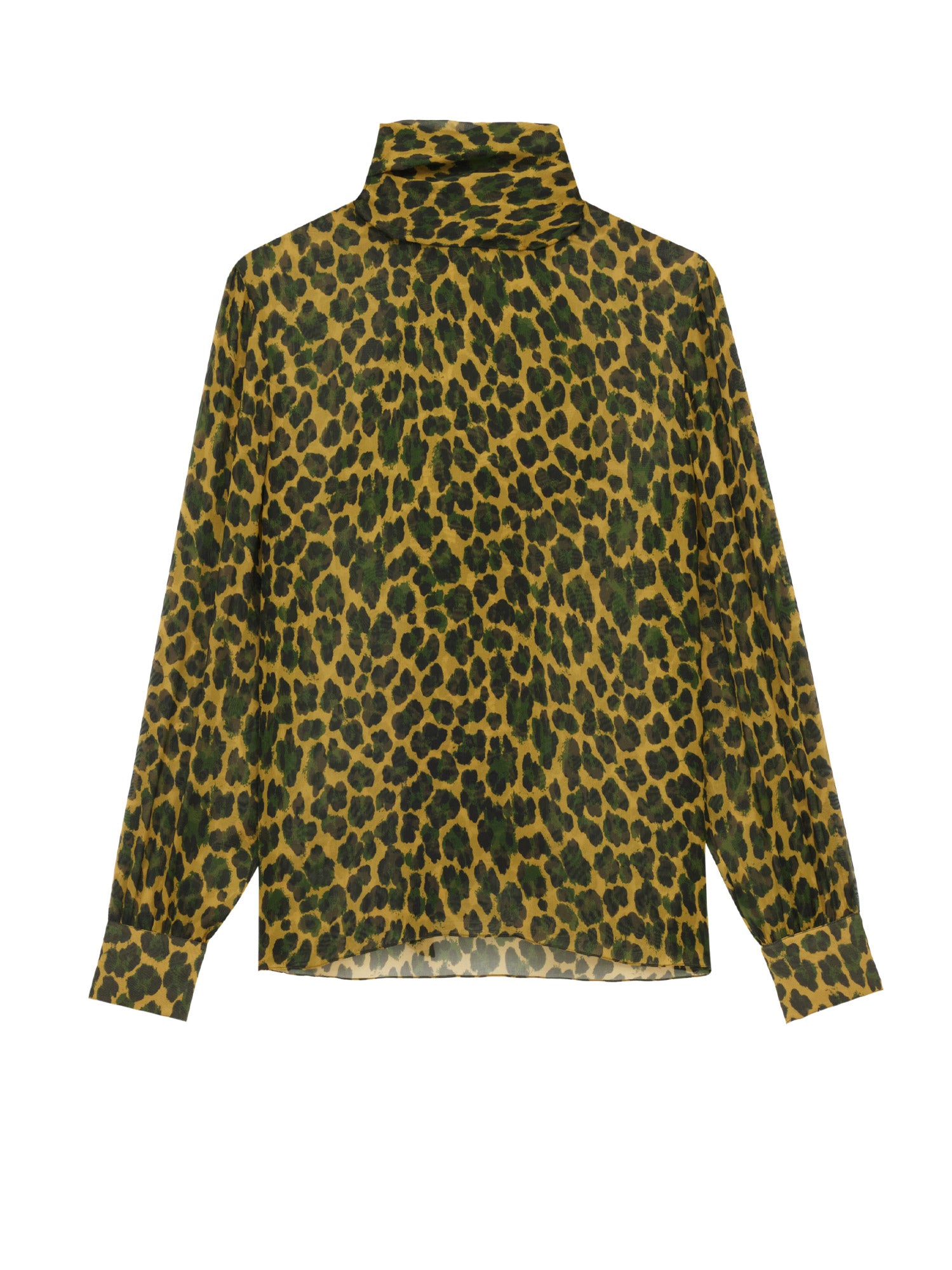 Saint Laurent Shirts Ocre/vert Seta