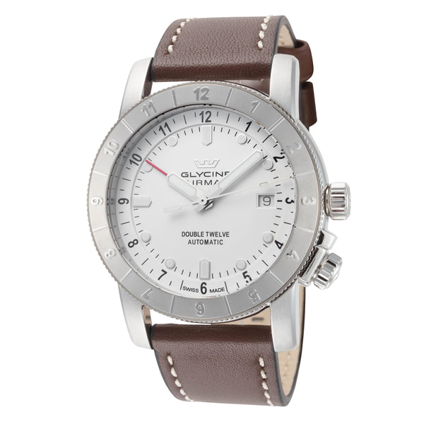 Preloved - Glycine Mens Ariman Double Twelve 42mm Automatic Watch Gl0554 One Color Watches
